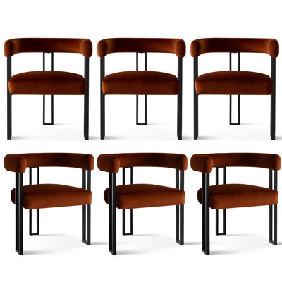 18" Seat Height Upholstered Velvet Kitchen Dining Chair (Set of 6)
