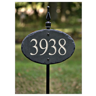 Plaque d'adresse ardoise sculptée sur 1 ligne