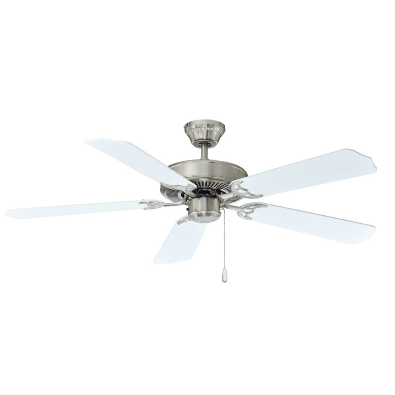 Ventilateur de plafond d'intérieur 5 pales Royal Star, Nickel brossé, Oui, Blanc