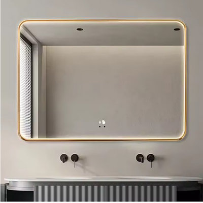 Omer 27.5" X 35.5" Metal Framed LED Bathroom Vanity Mirror
