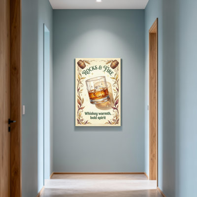 Verre à whisky tendance avec motifs de glace et de tonneau