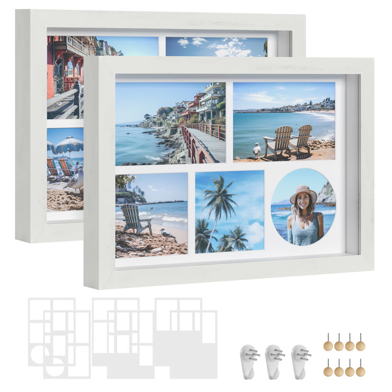 White Storage Shadow Box Picture Frame - with Mat, 2