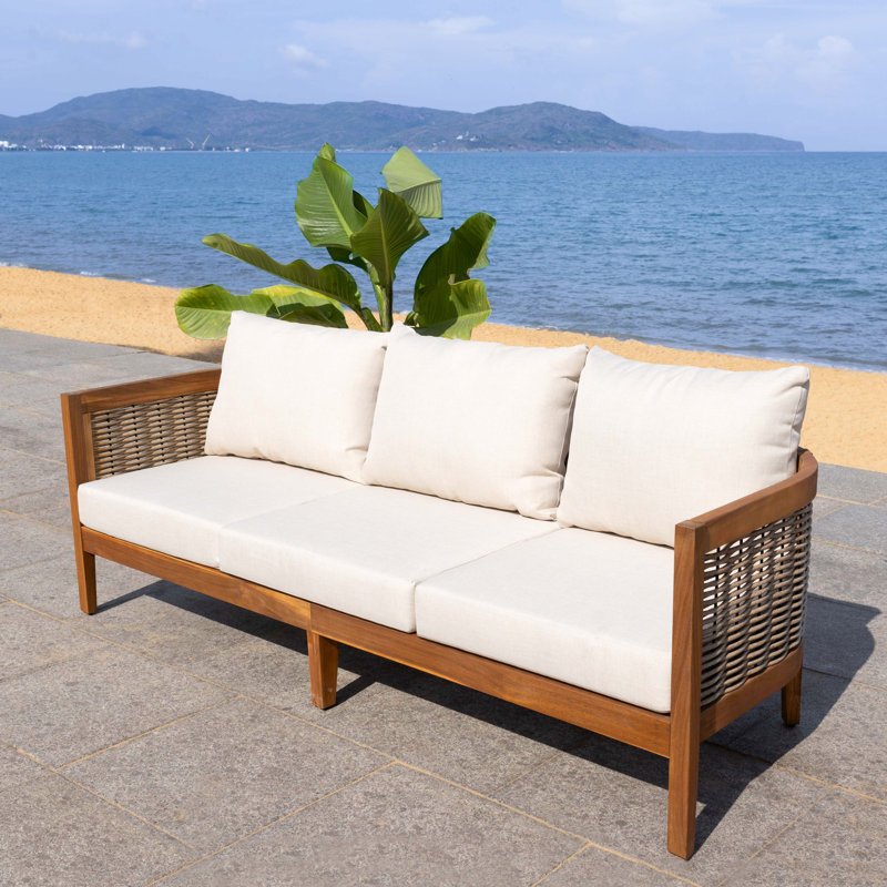Amanda Solid Acacia Wood Outdoor Sofa
