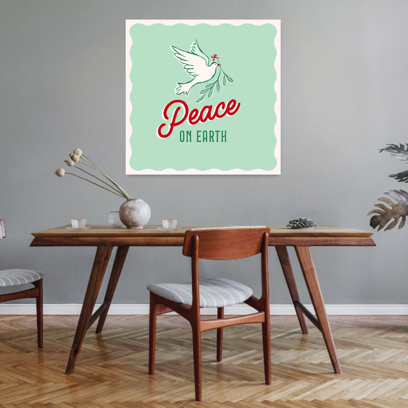 Colombe paisible sur Terre - Affiche murale hivernale rétro et vintage, H 32 po x l 32 po