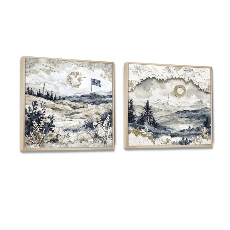 Anatolie orientale dorée en Turquie I - art mural Turquie - art mural traditionnel sur toile 2 pièces, H 16 po x l 33 po