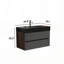 Meuble-lavabo mural Mid-Century avec tiroirs doubles pour salle de bain moderne