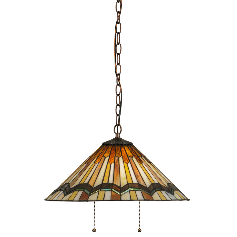 Luminaire suspendu conique unique à 2 lumières