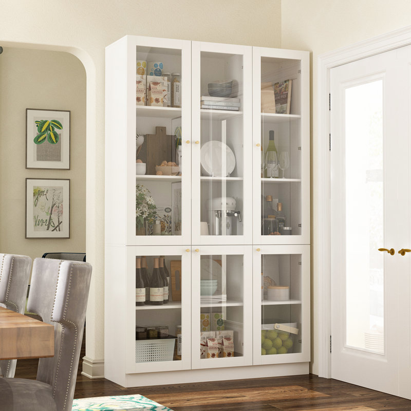 47.2'' W X 78.7'' H Dining Cabinet With Transparent Glass Door