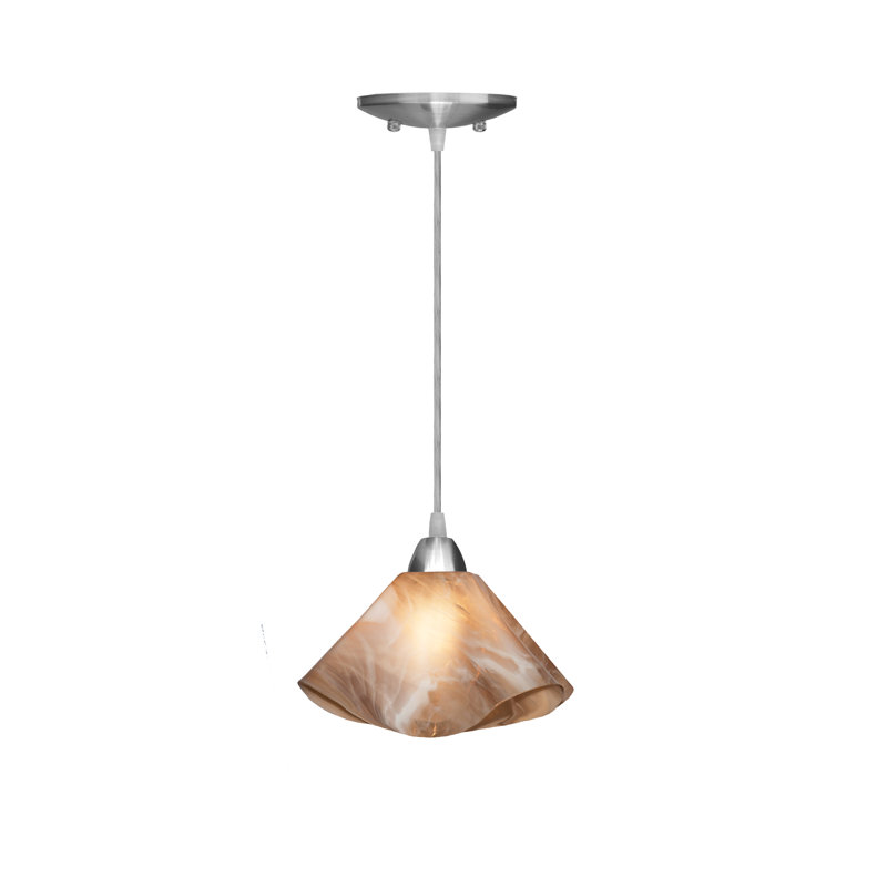 Dale 1 - Light Unique/Statement Pendant, Small, Nickel, Flame - Blue