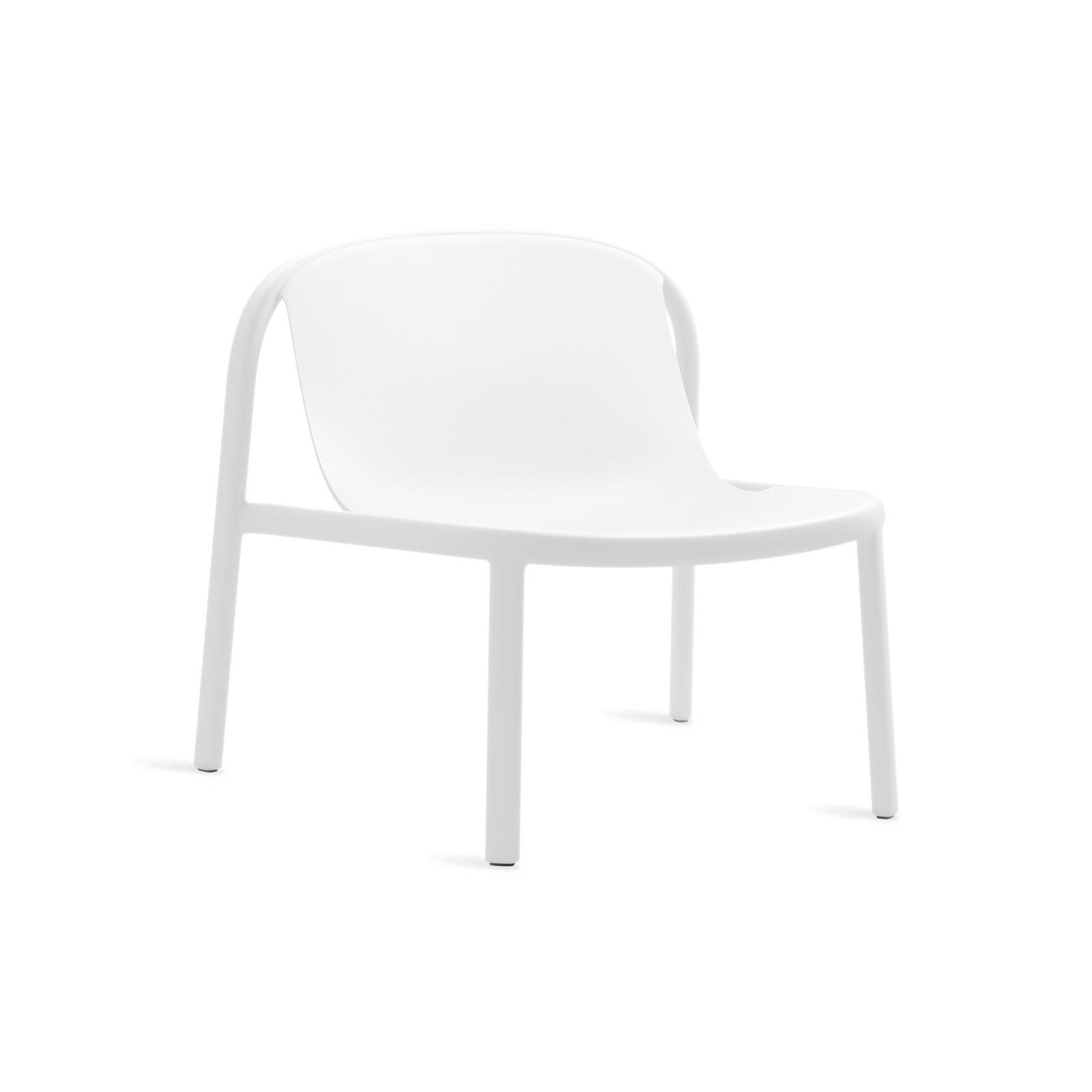Decade Outdoor Armless Lounge Chair, White