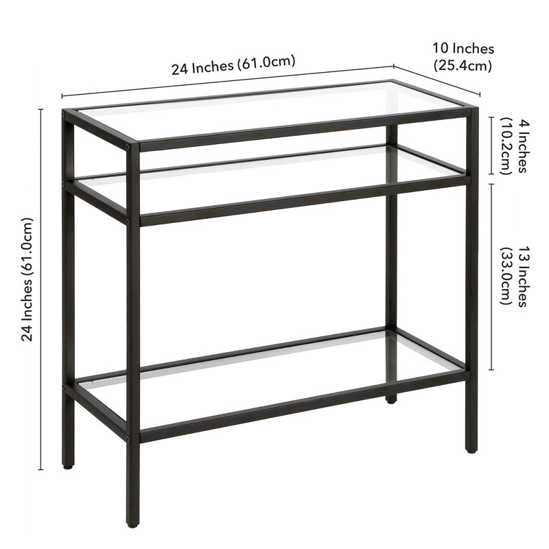 Side Table with Storage, Blackened Bronze