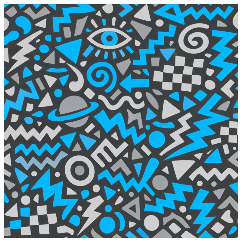 Blue Gray Abstract Shapes Comforter, Twin