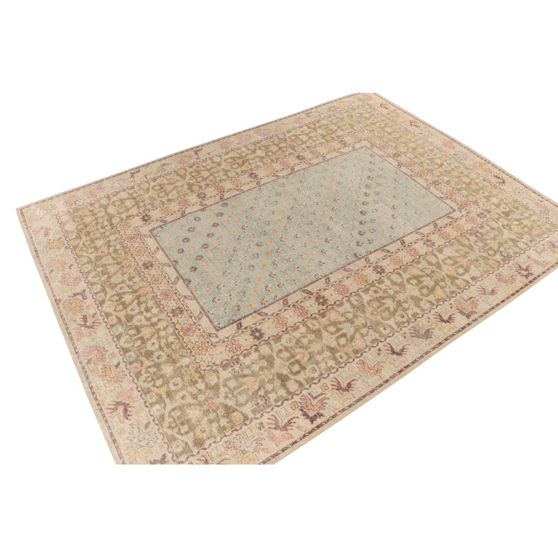 Distressed Homage Wool Floral Area Rug, Rectangle 12' x 16'