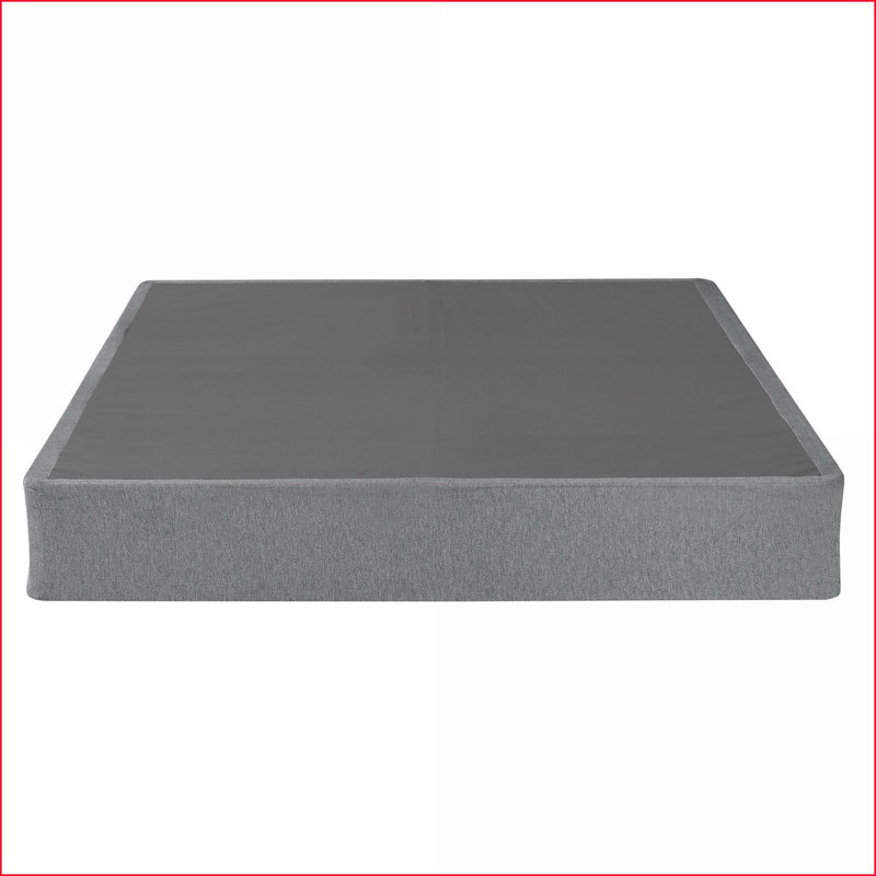 Mattress Foundation Full Size Foldable Metal Box Spring, Modern Slate Gray Bed Base | Steel | Slate Gray, Full