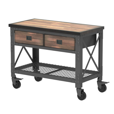 48'' W Wood Top Workbench with Wheels