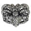 CHARLOTTE KNOB DECORATED WITH CLEAR SWAROVSKI CRYSTALS IN ANTIQUE NICKEL PLATE