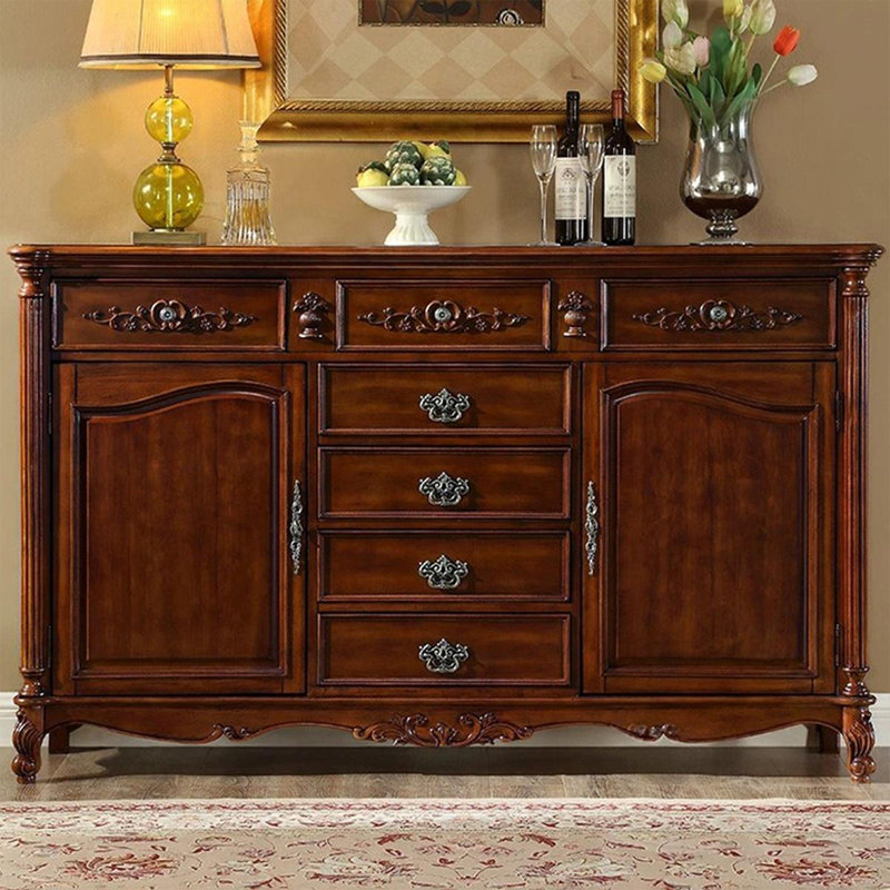 Buffet en noyer massif et bois manufacturé