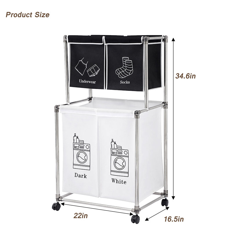 Fabric Rolling Laundry Hamper
