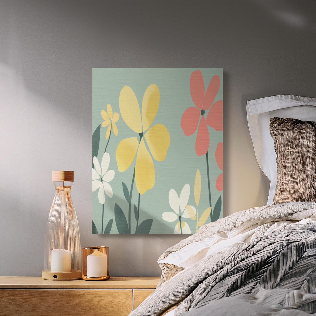 Abstract Floral Ferretti | Modern Botanical Flower Print | Sage Green Aesthetic Home Decor for Living Room Bedroom Nursery