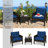 Hilbert Wicker 2 - Person Patio Conversation Set with Cushions-1513612349