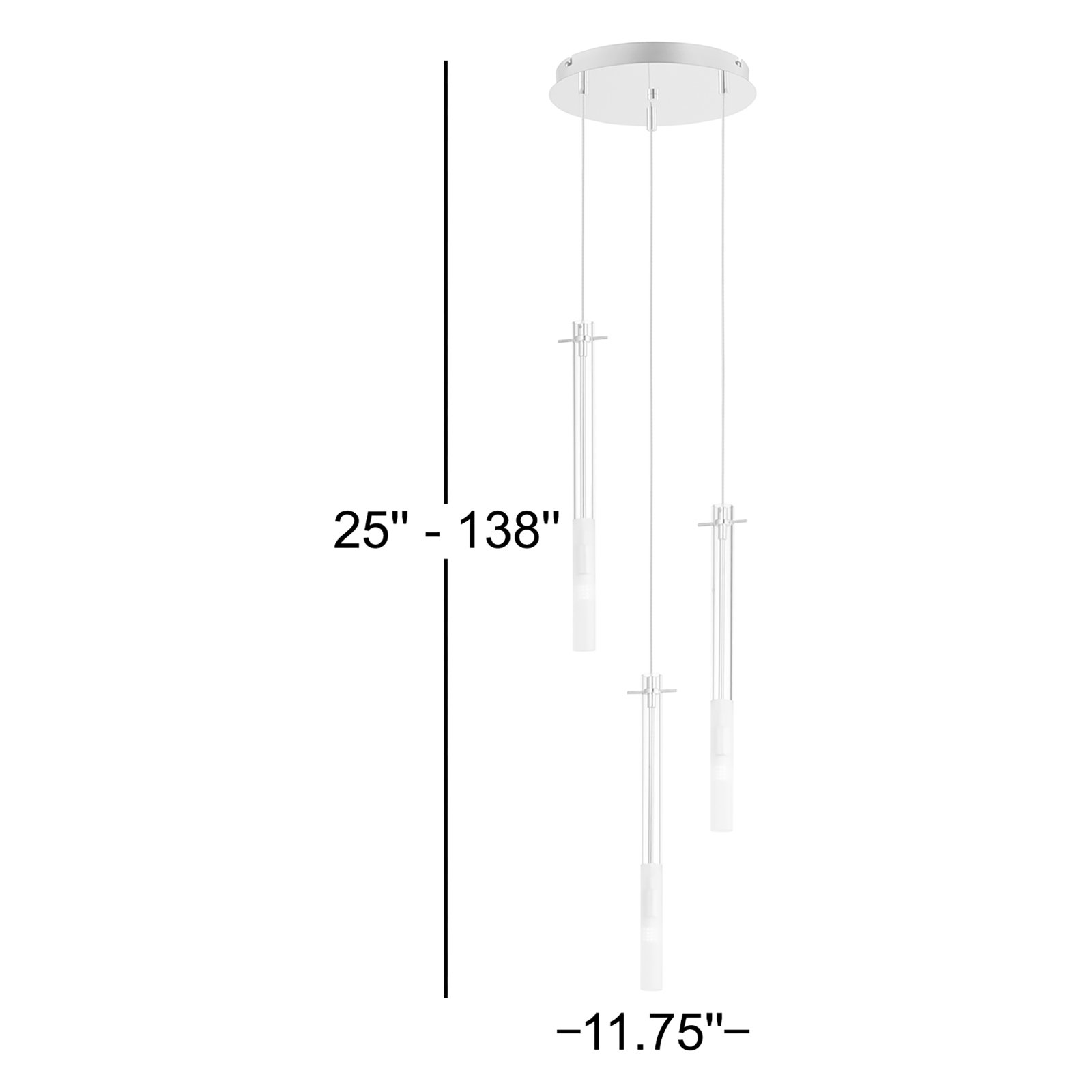 Sapan 3 Light Glass Dimmable Pendant