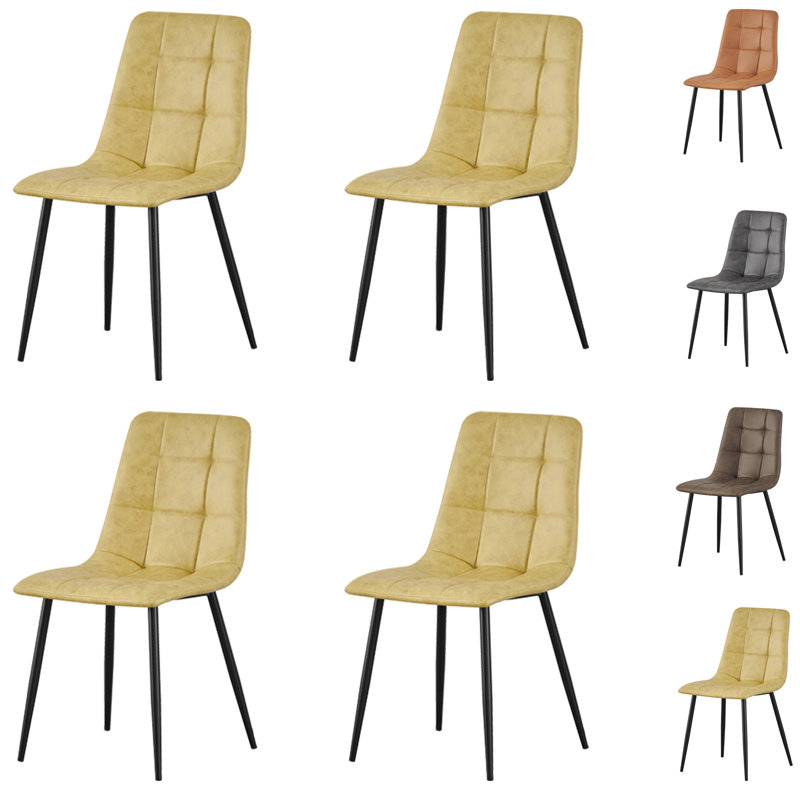 46cm H Metal Side Chair, Yellow