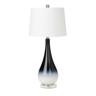 Set of Two 31" Glass Table Lamps With Empire Shade