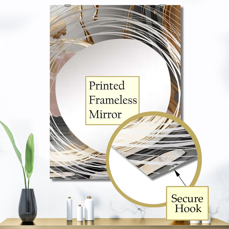 Abstrait cercles abstraits I - formes abstraites, miroir mural MIR137778, 40 po x 30 po