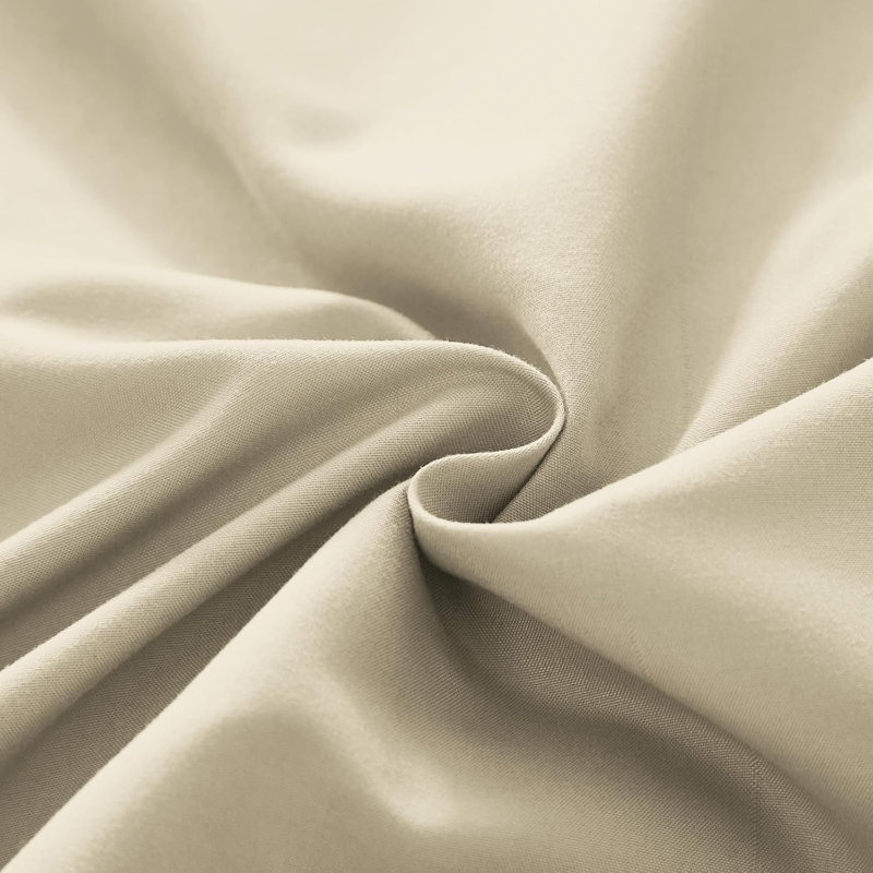 Polyester Solid Colour Duvet Cover with Pillowcases Included, Beige
