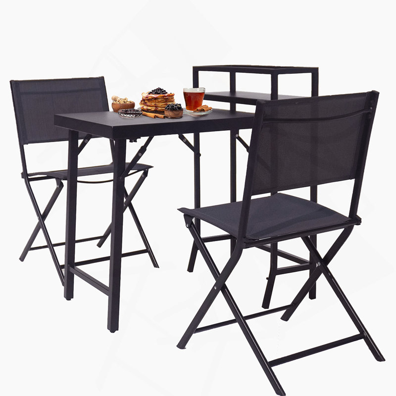 3PCS Patio Bistro Set, Patio Set Of Foldable Patio Table And Chairs,Outdoor Patio Furniture Sets