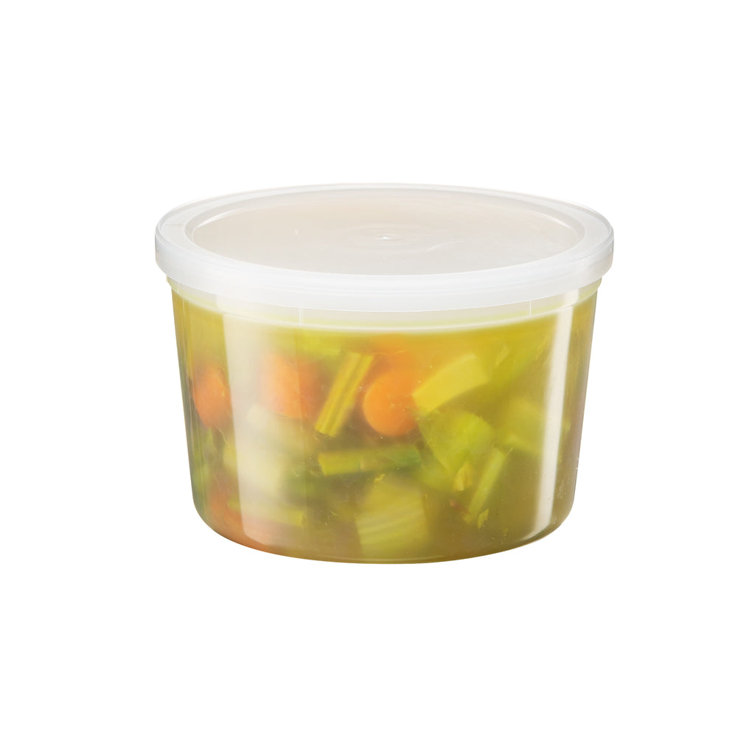 [Heavy Duty] All Sizes - Clear Deli Plastic Containers w/ Lids and Airtight for Food/Soup - 16oz 240