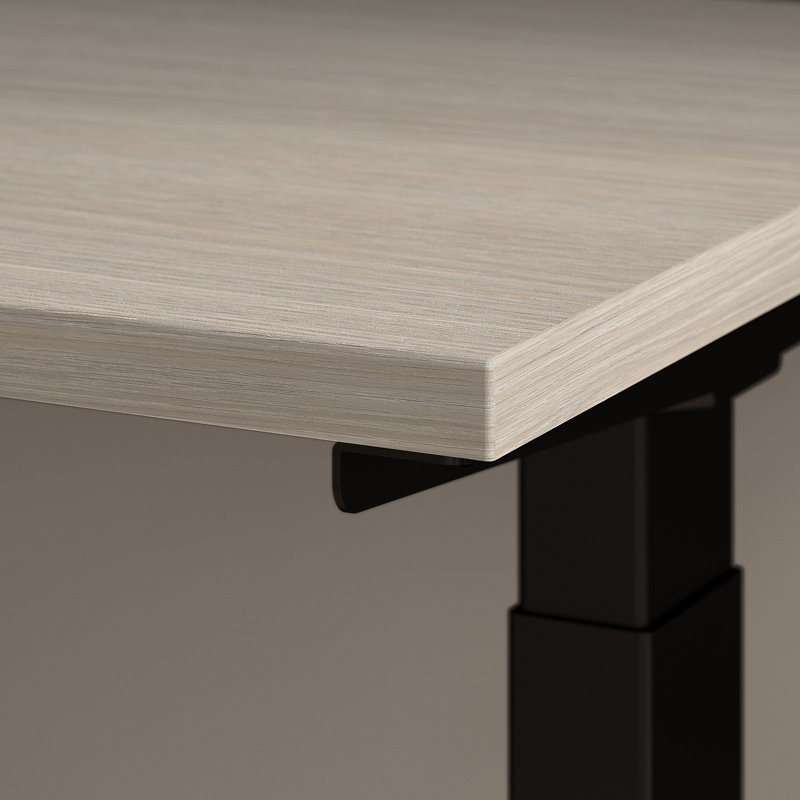 Move 60 Series Adjustable Metal Base Standing Desk, 47.69" H x 47.60" W x 29.37" D, Sand Oak/Black