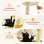 Arbre à chat moderne pour chats d'intérieur, tour de chat à plusieurs niveaux avec maisonnette pour chat, poteau à griffes, hamac douillet et pompon moelleux-117069070