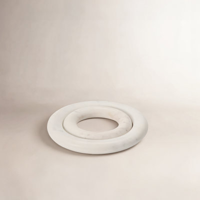 Marble Round 2 Piece Trivet Set