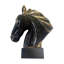 Sculpture de cheval en céramique noire et dorée 12 po