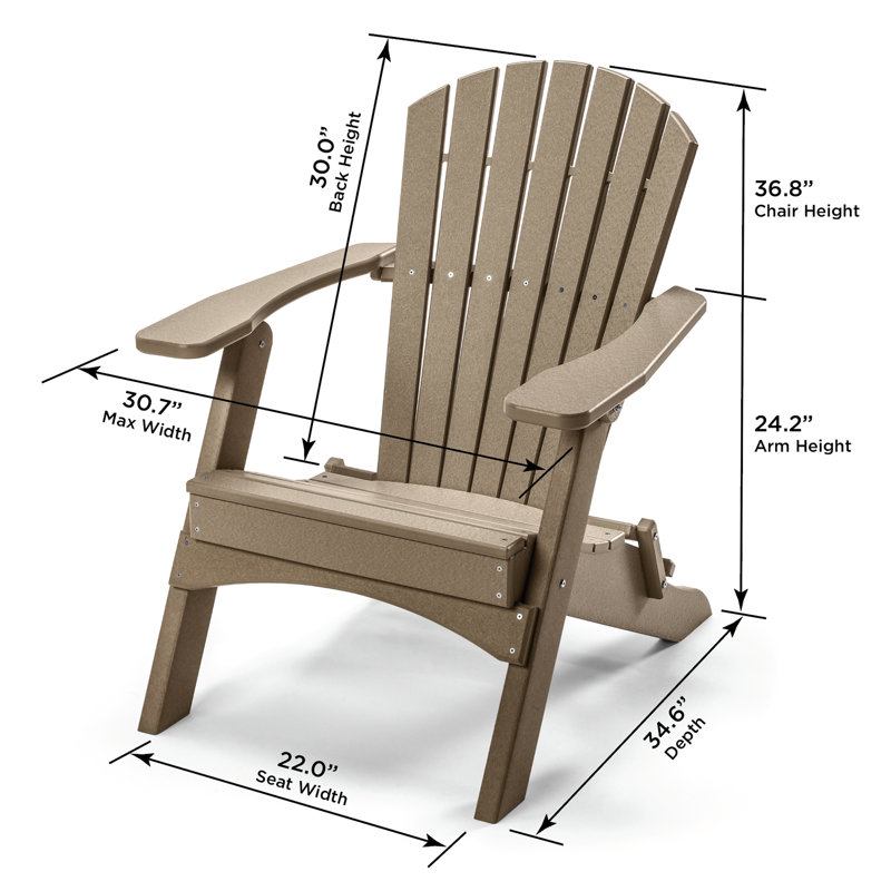 Chaise Adirondack pliante classique pour l'extérieur Birds Choice, Grès