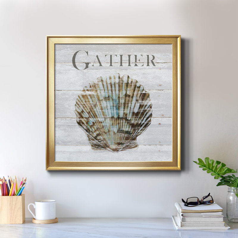 «Shell Gather», reproduction d'art textuel sur toile encadrée, Doré, H 34,5 po x l 34,5 po x P 1,5 po