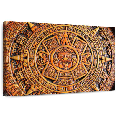 Aztec Calendar Canvas Print