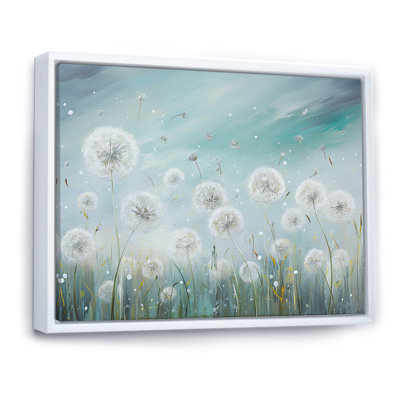 Dandelion Field Breeze III - Flower Field Canvas Wall Art