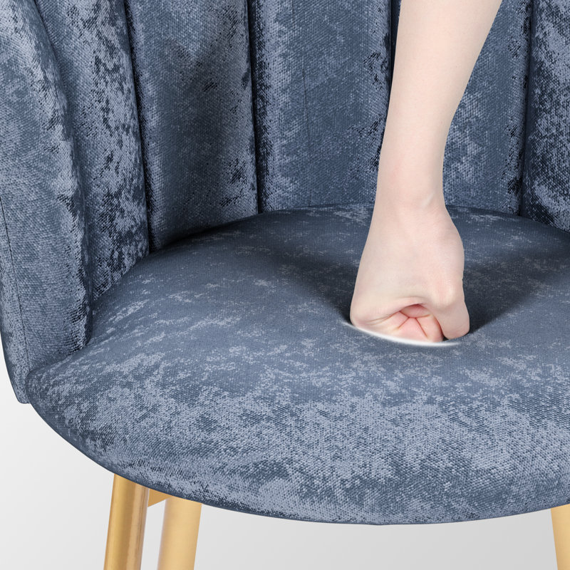 Upholstered Swivel Side Chair, Blue Velvet