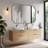 Modern Scalloped Corner Rectangle Bathroom Vanity Mirror | Stainless Steel Frame-451918167-442909074