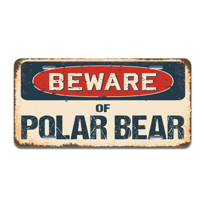 Beware of Polar Bear Aluminum Plate Frame