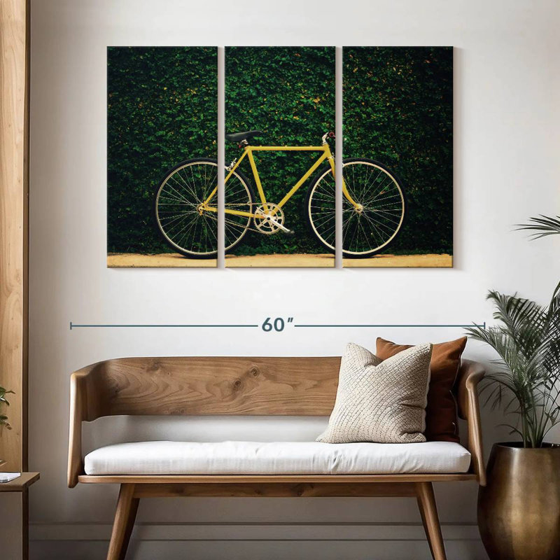 Mehar Yellow Garden Bicycle, 32" H x 50" W