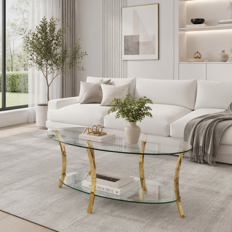Table basse Modern, Doré