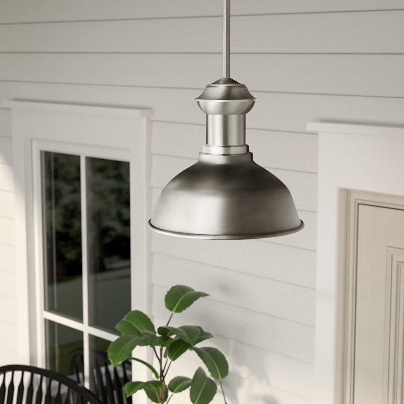 Fredricksburg One Light Outdoor Pendant from Generation Lighting , Satin Aluminum, No