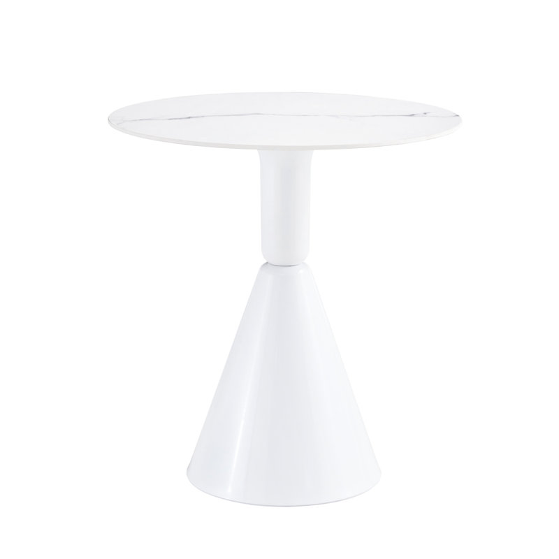 Table blanche moderne. Plateau de table en pierre naturelle, coins arrondis non blessés, base ovale distinctive. La table de salon Suits divers réglages - s'agence parfaitement au décor