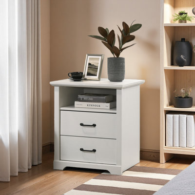 22"W 2-Drawer Nightstand Bedside Table