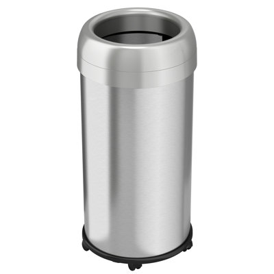 Itouchless Dual-deodorizer Trash Can With Wheels And Recycle Bin Stainless Steel Commercial Grade, Open Top, Round