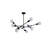 Modern 9 Light Black Sputnik Linear Chandelier