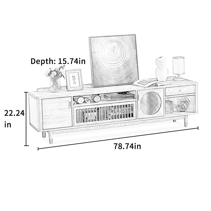 Meuble télé en chêne massif